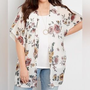 Maurice’s floral sheer kimono size 2/3